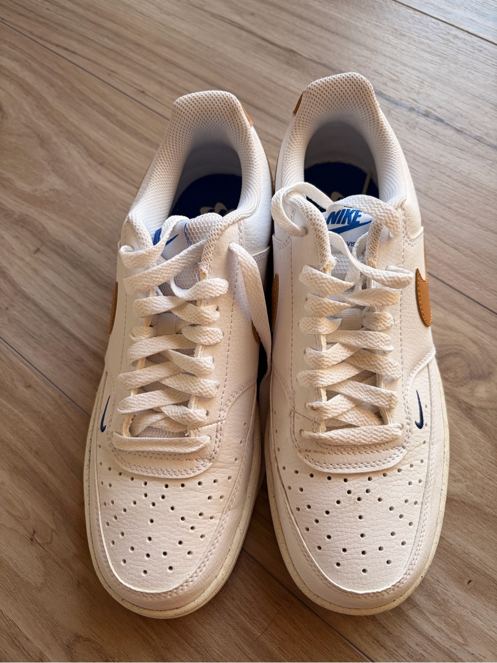 Nike Court Vision Low Next Nature White Tan Sneakers Women’s Size 8.5